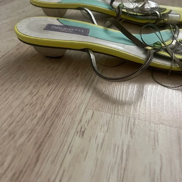 Emilio Pucci Yellow and Green Sandals - Picture 3 of 4